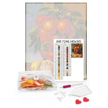 Diamentowa mozaika Kwitnąca lawenda 40x50 Płótno + Cyrkonie + Rysik 3w1 + Kleje